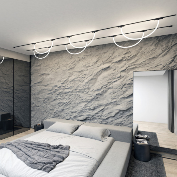 DK5327-BK Светильник для трека Air, серия Ray 3000 со светодиодом, ?22*L1000MM, 48V DC, 12W, RA?90, 360°, 3000K, IP20, черный, алюминий