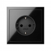 Simon 100 Черный глянец Накладка розетки Schuko