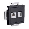Systeme Electric AtlasDesign Карбон Розетка двойная HDMI+RJ45, кат.5Е, механизм