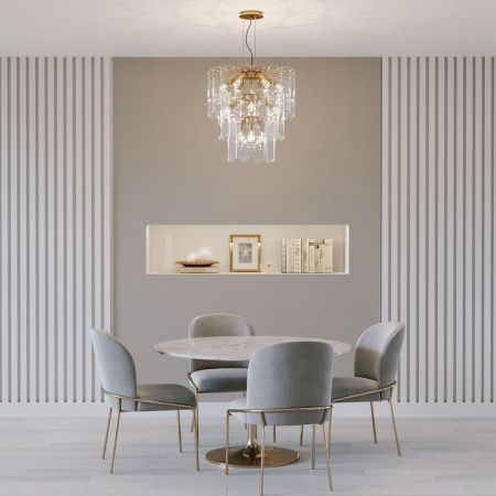 Подвесная люстра со стеклянными плафонами 60171 золото Eurosvet Claire