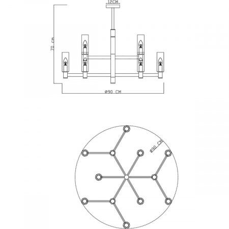 Подвесная люстра Divinare Barolo 2654/17 LM-12