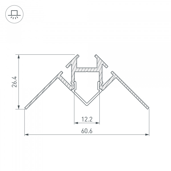 Профиль Arlight ARH-DECORE-S12-INT-2000 ANOD внутренний 023868