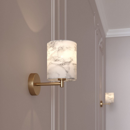 Настенный светильник с тканевым абажуром 60174/1 латунь Eurosvet Brume