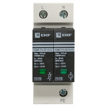 EKF Устройство защиты от импульсных перенапряжений Т1+Т2; Iimp-12,5kA; In-20kA; Uc-275В; 1+1