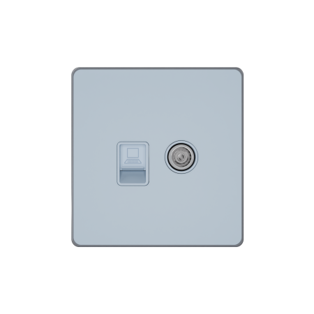 Systeme Electric Systeme Infinity Стальное небо Розетка информационная TV/FM и RJ-45 кат.5е