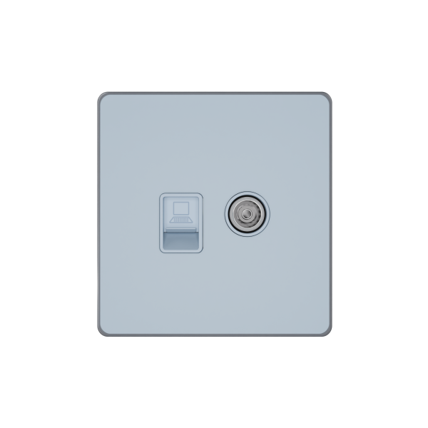 Systeme Electric Systeme Infinity Стальное небо Розетка информационная TV/FM и RJ-45 кат.5е