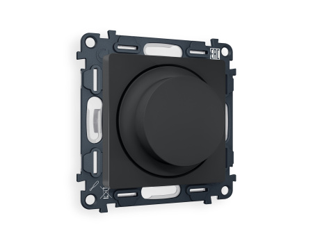 Комплект механизма светорегулятора универсального поворотно-нажимного ALFA MA905510 Графит мягкое касание 25-600W/LED 5-300W QUANT