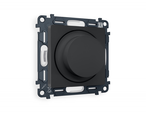 Комплект механизма светорегулятора универсального поворотно-нажимного ALFA MA905510 Графит мягкое касание 25-600W/LED 5-300W QUANT