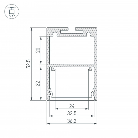 Профиль Arlight ARH-Line-3750A-3000 Anod 036137