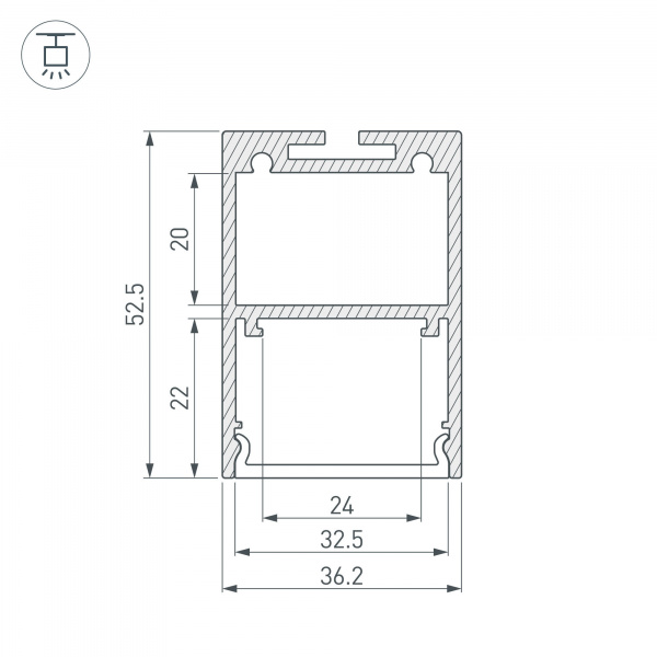 Профиль Arlight ARH-Line-3750A-3000 Anod 036137