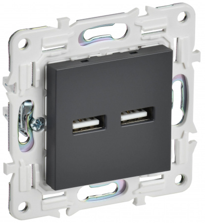 IEK SKANDY Титан Розетка USB A+A 3,1А SK-R15T