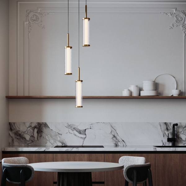 Подвесной светодиодный светильник 50386/3 LED латунь Eurosvet Stark