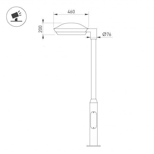 Arlight Светильник OXOR-ORNE-G1-460x200-35W Day4000 (BK, 120 deg, 230V) IP65 (-)