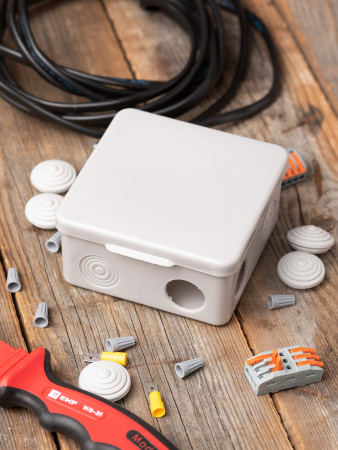 EKF PROxima Коробка распределительная КМР-030-014 с крышкой (100х100х50), 10 мембр. вводов IP55