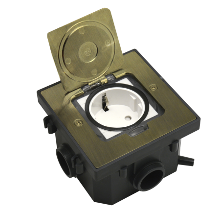 Лючок Surface 2 мод. (1 мод. 45х45 мм.), античная латунь, IP44, (с уст. набором)