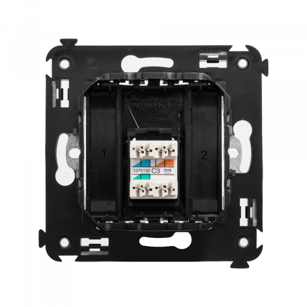 DKC Avanti Черный матовый телефонная розетка RJ-12 одинарная