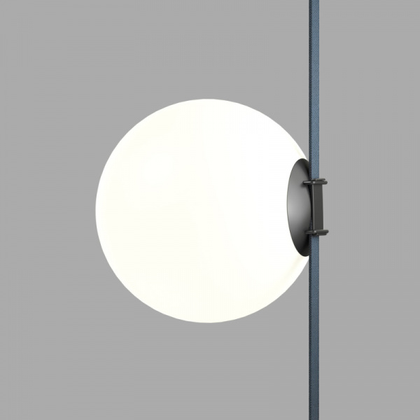 DK5554-BK Cветильник для трека-ремня Belty, серия Orb, со светодиодом, D230*H236мм, 48V DC, 15W, RA90, 120°, 4000K, IP20, черный, акрил