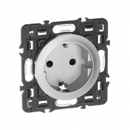 Legrand Celiane Мех Розетка с/з с защ. штор., безвинт зажим 2 мод (для накл.68131,68431,66227,64927)