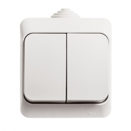 SE Этюд наруж Бел Выключатель 2-клавишный IP44