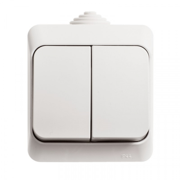 SE Этюд наруж Бел Выключатель 2-клавишный IP44