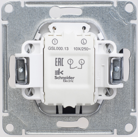 SE Glossa Шоколад Выключатель 1-клавишный с подсветкой сх.1а, 10AX