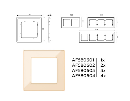 Рамка ALFA Arctic (Шампань Стекло органическое) 2-ая AF580602
