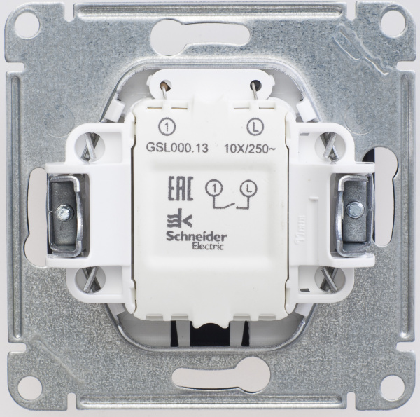 SE Glossa Шоколад Выключатель 1-клавишный с подсветкой сх.1а, 10AX