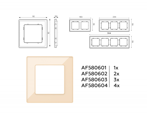 Рамка ALFA Arctic (Шампань Стекло органическое) 4-ая AF580604