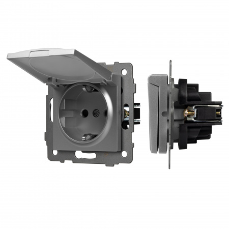 Механизм розетки влагозащищённый SCT-MCP-PL-GR-V (250V, 16A) (Arlight, -)