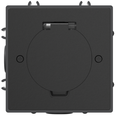 Donel Лючок Surface 2 мод. (1 мод. 45х45 мм.), круглая крышка, антрацит, IP44, DFB2MRRAN