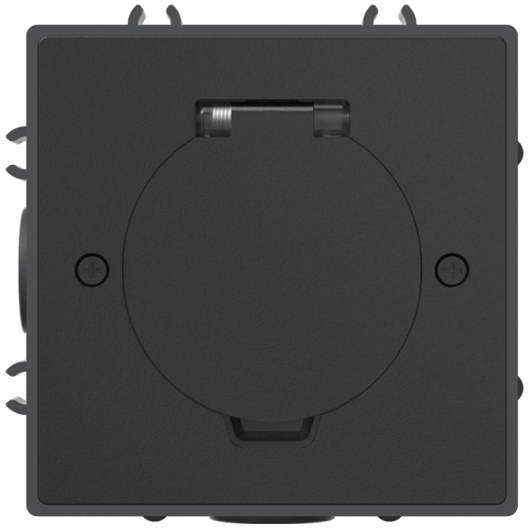 Donel Лючок Surface 2 мод. (1 мод. 45х45 мм.), круглая крышка, антрацит, IP44, DFB2MRRAN