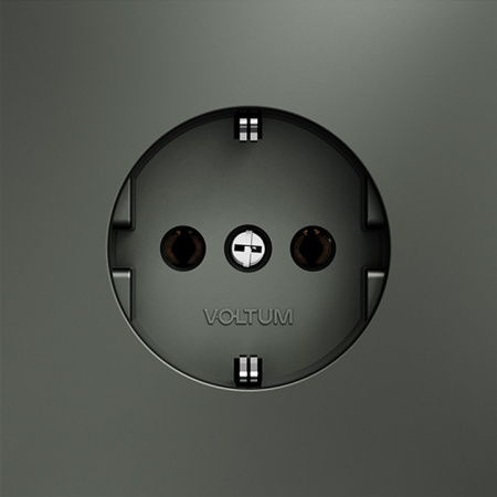 Розетка встраиваемая VOLTUM S70 с заземлением 16А, (титан)