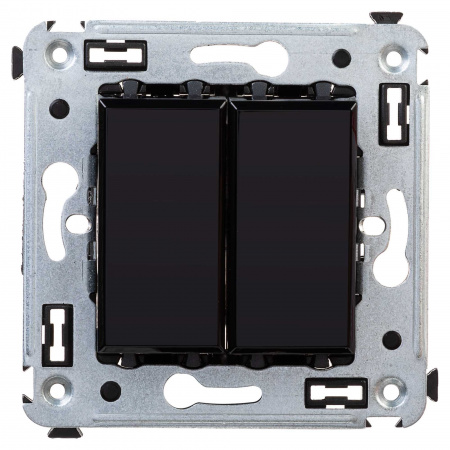 DKC Avanti Черный квадрат Переключатель двухклавишный