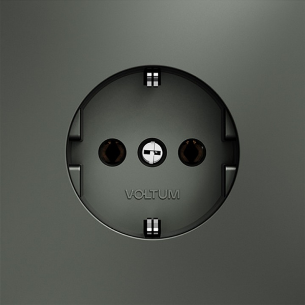 Розетка встраиваемая VOLTUM S70 с заземлением 16А, (титан)