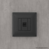 DKC Avanti Компьютерная розетка RJ-45 без шторки в стену, кат.6 одинарная, Черный матовый