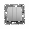Legrand Etika Алюминий Выключатель 3-клавишный, 10А, Автоматические клеммы