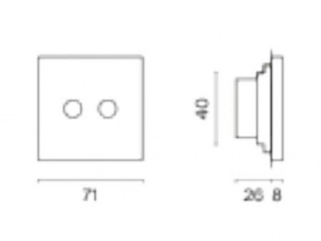 Розетка телевизионная встраиваемая VOLTUM S70 оконечная TV+SAT, (сталь)
