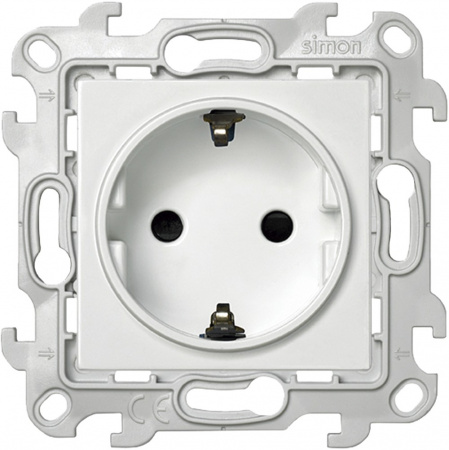 Simon 24 Белая Розетка 2К+3 Sсhuko с защитными шторками