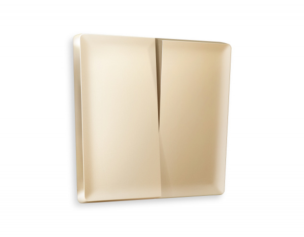 Лицевая панель ALFA (Шампань) для 2-клавишных выключателей QUANT AP6030