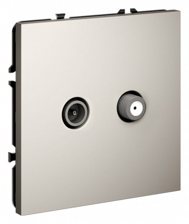 Розетка телевизионная встраиваемая VOLTUM S70 оконечная TV+SAT, (кашемир)