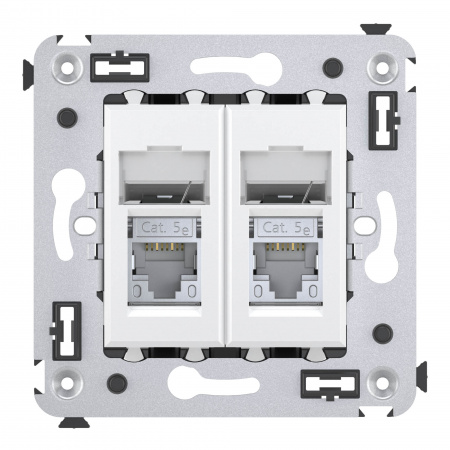DKC Avanti Белое облако Розетка RJ-45 5e двойная экранированная