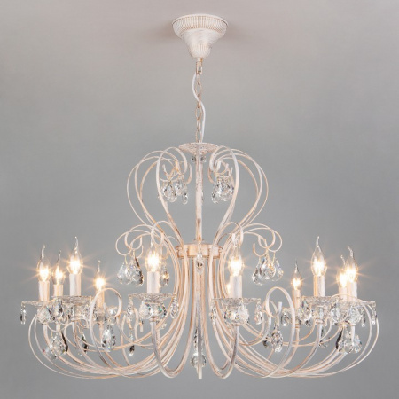 Люстра с хрусталем 3305/12 белый с золотом Eurosvet Alda