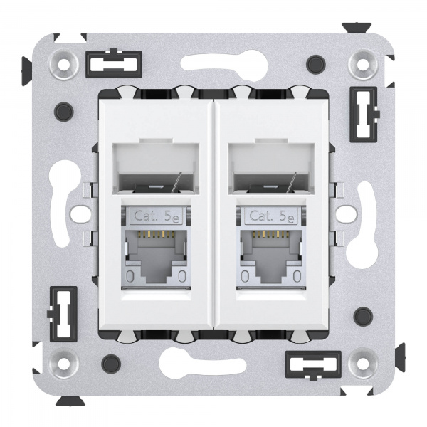 DKC Avanti Белое облако Розетка RJ-45 5e двойная экранированная