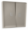 Лицевая панель ALFA (Серо-бежевый матовый) для 2-кл выключателей с подсветкой QUANT AP3640