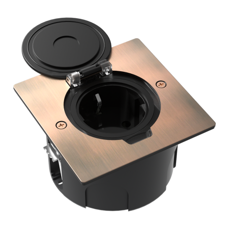 Лючок Surface 2 мод. (1 мод. 45х45 мм.), круглая крышка, красная медь, IP44