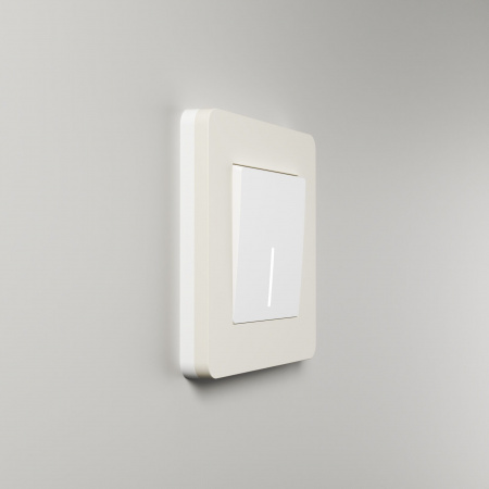 Рамка из поликарбоната на 1 пост Split айвори/белый, soft-touch W0013066