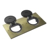 Лючок Surface 4 мод. (2 мод. 45х45 мм.), круглая крышка, античная латунь, IP44
