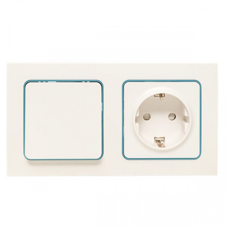 EKF PROxima Стокгольм Белый Линия синяя Рамка 2-ая