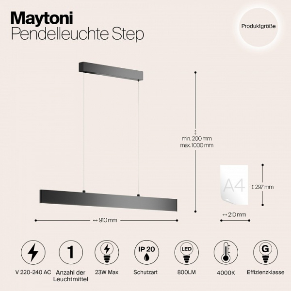 Подвесной светильник P010PL-L23W4K Maytoni Step