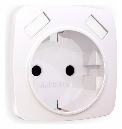 Лицевая панель OMEGA (Жемчуг) для электрической розетки с заземлением со шторками 2USB A+A QUANT OP2090